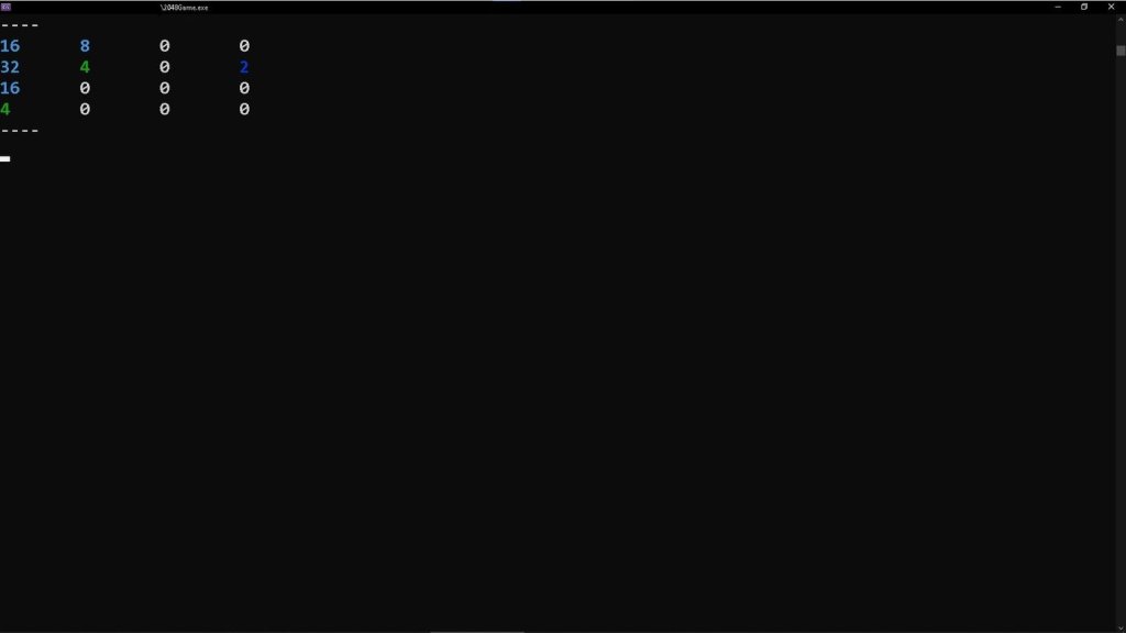 Text Based Game(C++): 2048