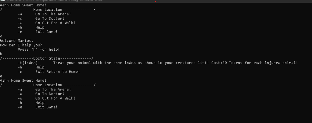 Text Based Game(C++): CatchEmAll
